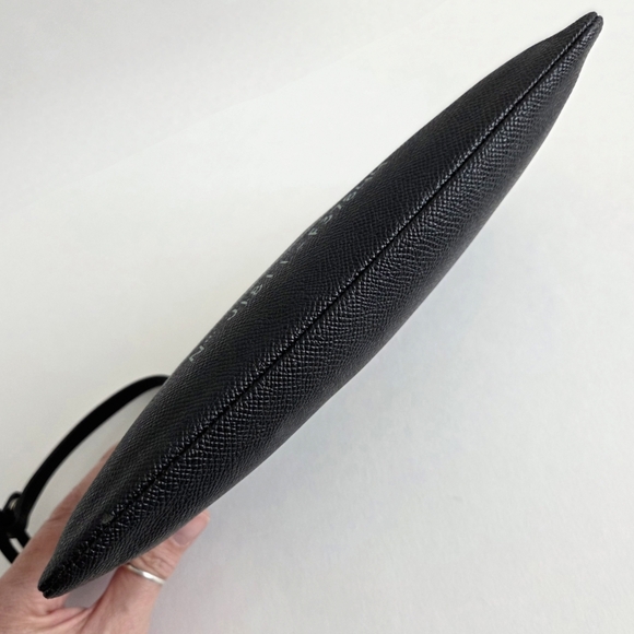 Coach Black Zippered Pouch With Large Teal Story Patch & Wrist Strap W/Snap - Picture 7 of 16